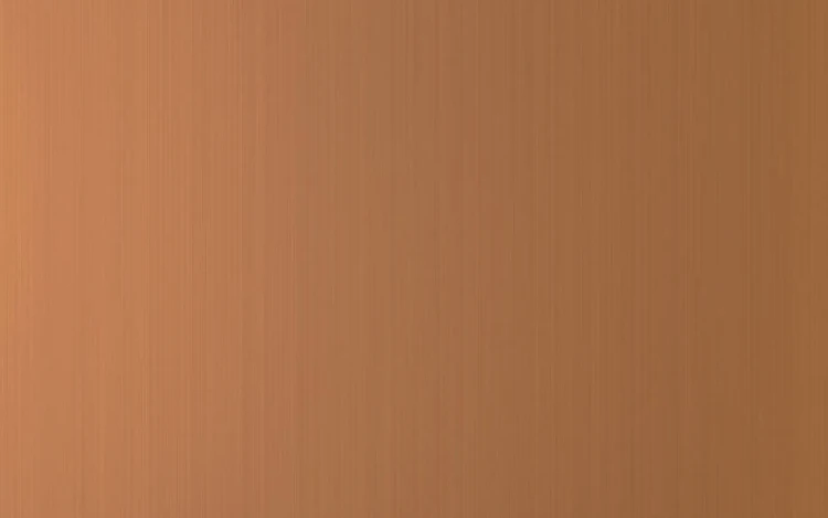 Hairline finish stainless steel with copper PVD colour
